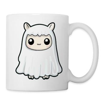 Alpaka Llama Halloween Lustig Geist - Tasse - Weiß - Rechts
