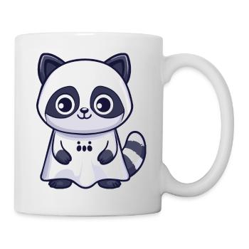 Waschbär Halloween Lustig Geist - Tasse - Weiß - Rechts
