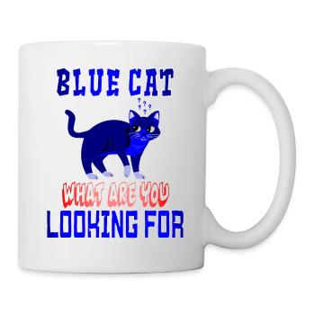 BLUE CAT WHAT ARE YOU LOOKING FOR - Mug blanc - blanc - Droite