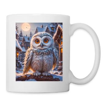 Oiseaux super mignons – Harfang des neiges - Mug blanc - blanc - Droite