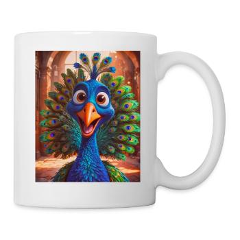 super süße Vögel auf der ganzen Welt – Peacock - Tasse - Weiß - Rechts