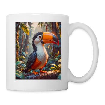 super cute birds around the world – toucan - Mug - white - Right