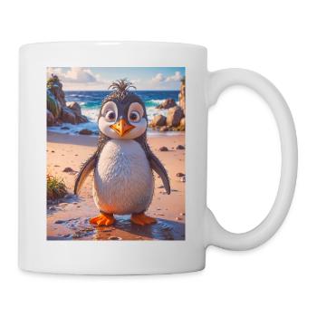des oiseaux super mignons autour du monde – Pinguin - Mug blanc - blanc - Droite