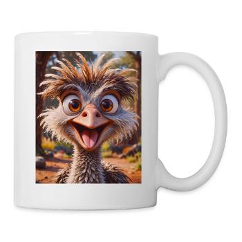 super cute birds around the world – ostrich - Mug - white - Right