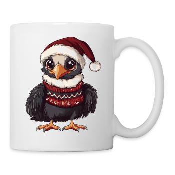 corbeau harpie oiseau bande dessinée de Noël - Mug blanc - blanc - Droite