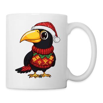 Toucan oiseau bande dessinée de Noël - Mug blanc - blanc - Droite