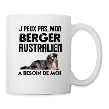Chien de race aussie berger australien - Mug blanc - blanc - Droite