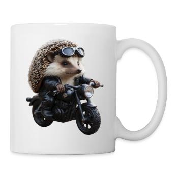 Herisson motard - Mug blanc - blanc - Droite