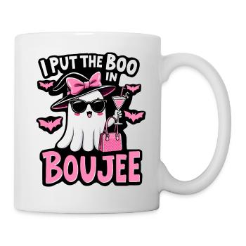 Stylish Ghost: I Put the Boo in Boujee - Trendy Ha - Mug - white - Right