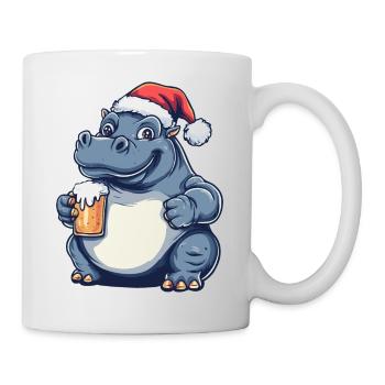 Hippopotamus Beer Xmas Christmas - Mug - white - Right