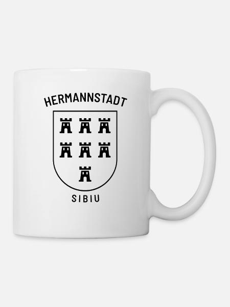 Hermannstadt Sibiu Tshirt Design - Tasse - Weiß