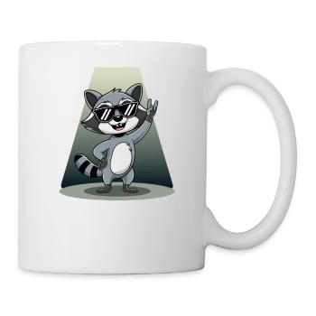 Retro Raccoon Rock Music - Tasse - Weiß - Rechts
