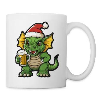 Dinosaurier triceratops Bier Xmas Weihnachten - Tasse - Weiß - Rechts
