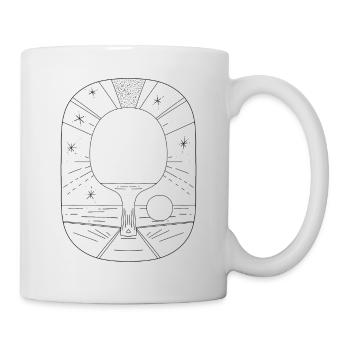 Tischtennis-Shirt für Frauen Boho Style Lineart - Tasse - Weiß - Rechts