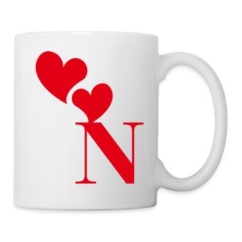 Letter n red heart - Mug - white - Right