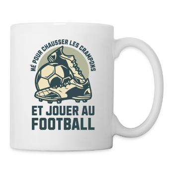NÉ POUR JOUER AU FOOTBALL - Mug blanc - blanc - Droite