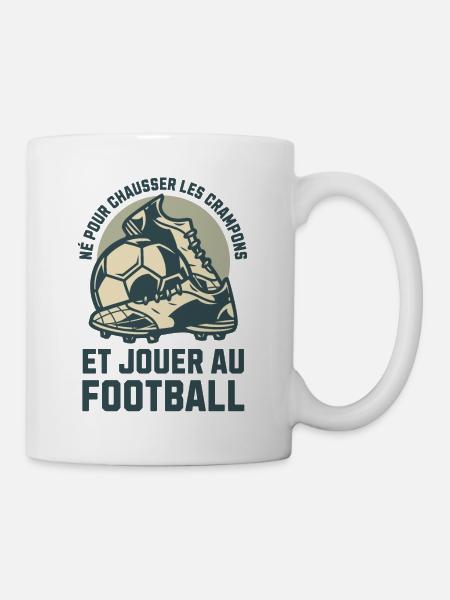 NÉ POUR JOUER AU FOOTBALL - Mug blanc - blanc