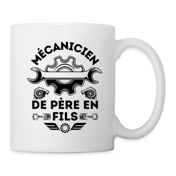 Mécanicien de père en fils - Mug blanc - blanc - Droite