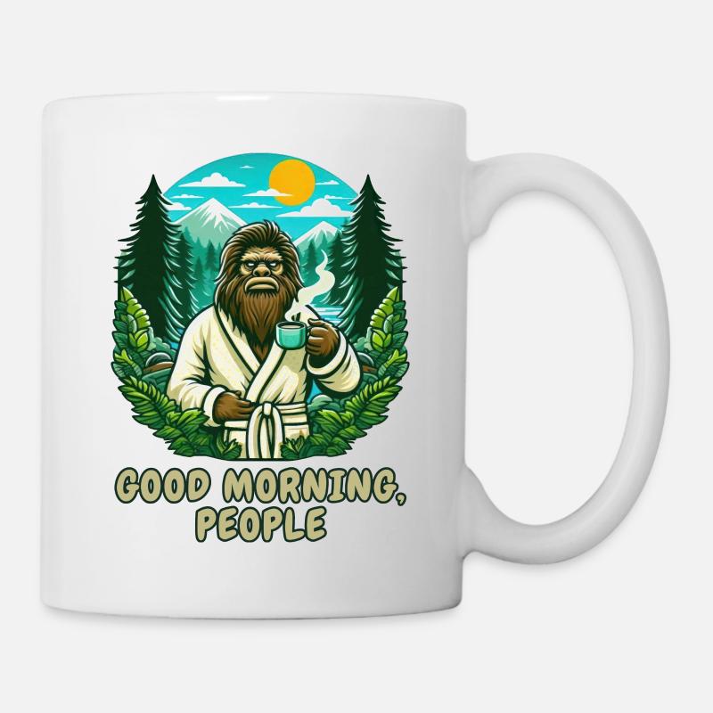 Sasquatch Der Morgenmensch - Tasse - Weiß