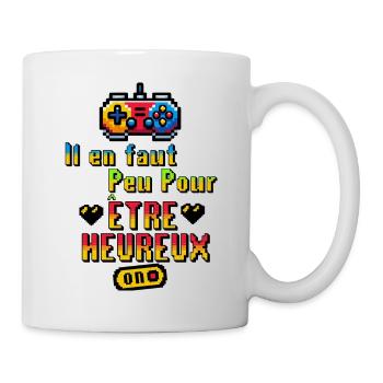 "Joie du Jeu - Bonheur Pixelisé" - Mug blanc - blanc - Droite