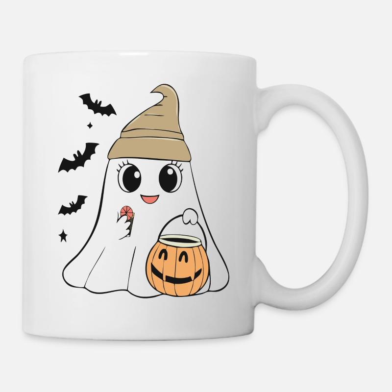 Cute Halloween Ghost T-Shirt - Mug - white