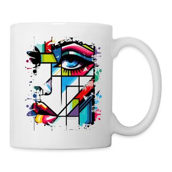 Frauen Girl Power Design Kunst Weiblicher Feminismus Symbol - Tasse - Weiß - Rechts