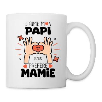 j'aime mon papi préfére mamie naissance bébé - Mug blanc - blanc - Droite