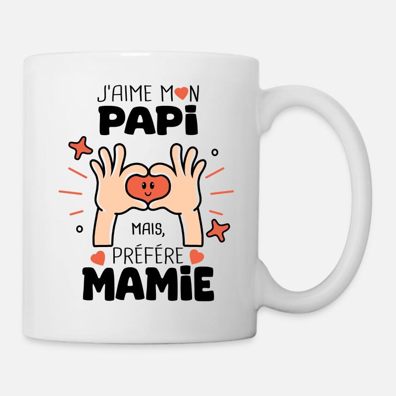j'aime mon papi préfére mamie naissance bébé - Mug blanc - blanc