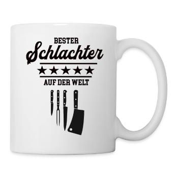 Schlachter Bester Metzger Fleischer Schlachterei - Tasse - Weiß - Rechts