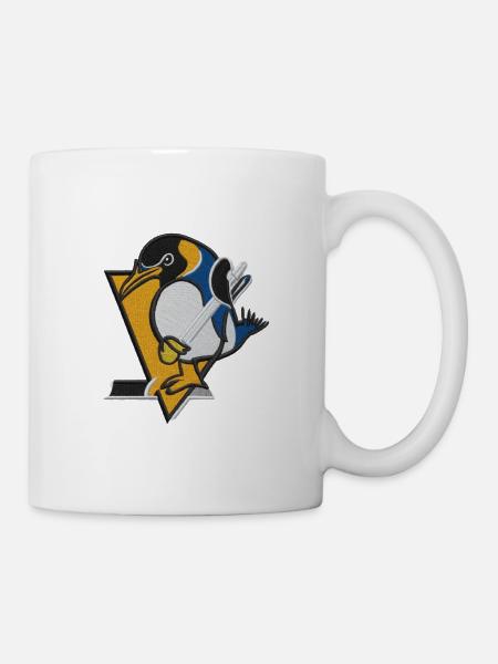 Penguin embroidered with thread - Mug - white