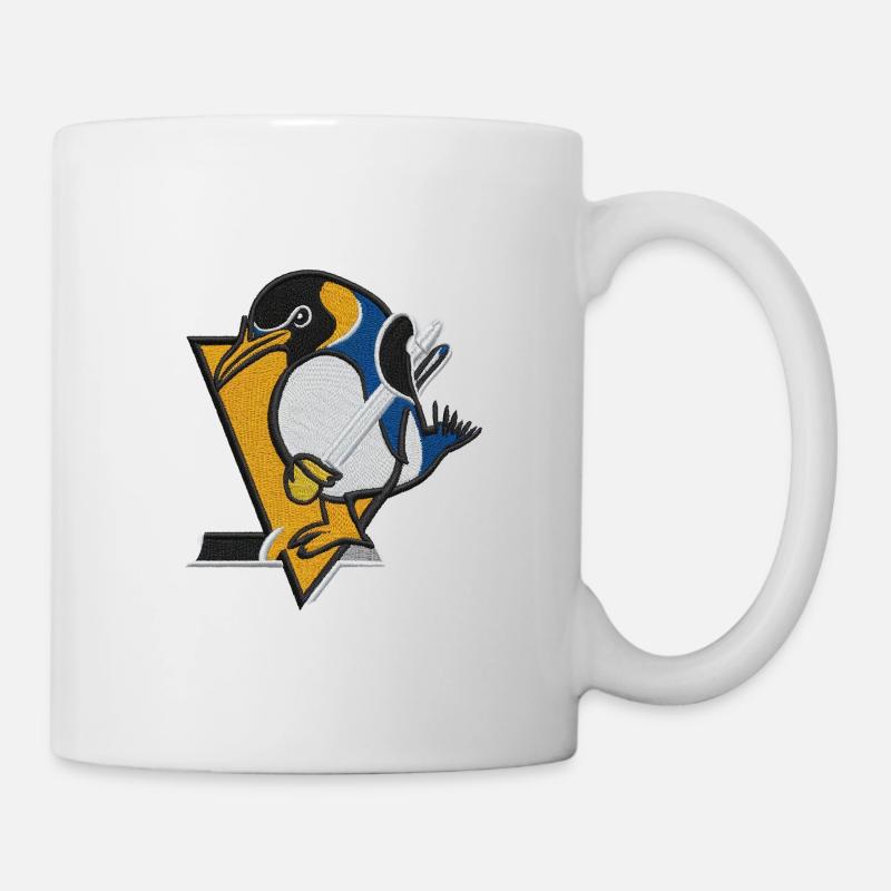 Penguin embroidered with thread - Mug - white