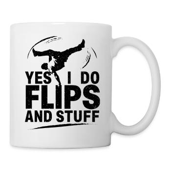 Bien sûr, je fais des flips et tout - Mug blanc - blanc - Droite