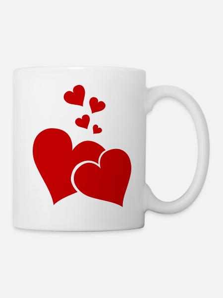 Hearts - Tasse - Weiß