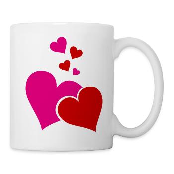 Hearts - Tasse - Weiß - Rechts