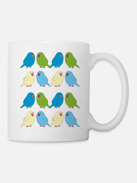 wellesittiche bunt - Tasse - Weiß