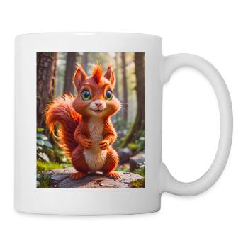 Super süße Tiere im Wald – rotes Eichhörnchen - Tasse - Weiß - Rechts