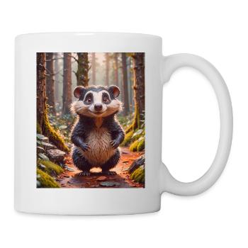 Animaux super mignons dans une forêt – Badger - Mug blanc - blanc - Droite