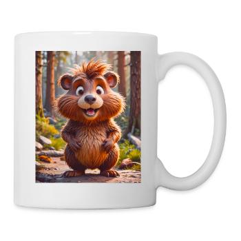Animaux super mignons dans une forêt – Castor - Mug blanc - blanc - Droite