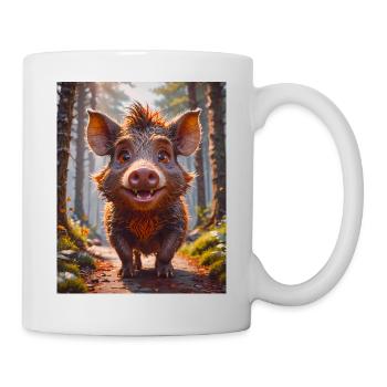 Animaux super mignons dans une forêt – sanglier - Mug blanc - blanc - Droite