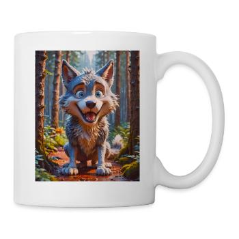 Animaux super mignons dans une forêt – Loup - Mug blanc - blanc - Droite