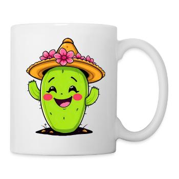 Cheerful Cactus Welcoming You in a Sombrero - Mug - white - Right