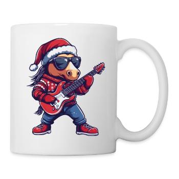 Horse Christmas Rocker Guitar - Mug - white - Right