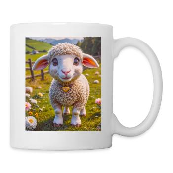 Animaux super mignons dans une ferme – moutons - Mug blanc - blanc - Droite