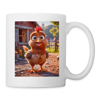 Animaux super mignons dans une forêt – Poulet - Mug blanc - blanc - Droite