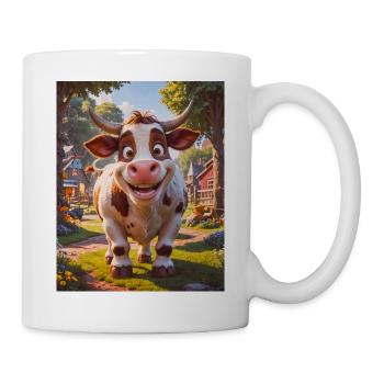 Animaux super mignons dans une ferme – Taureau - Mug blanc - blanc - Droite