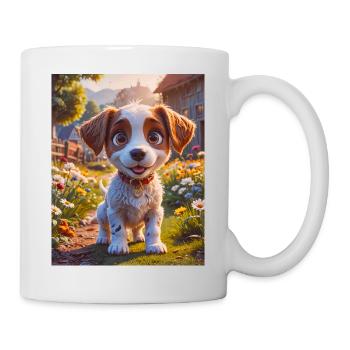 Animaux super mignons dans une ferme – chien - Mug blanc - blanc - Droite