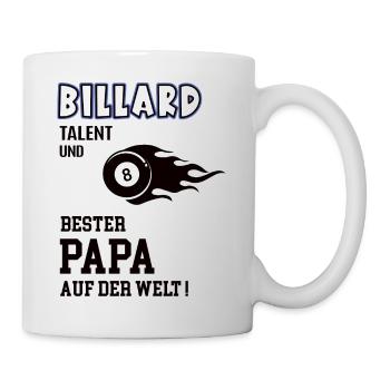 Billard Spieler Billardspieler Papa Vater Mann - Tasse - Weiß - Rechts