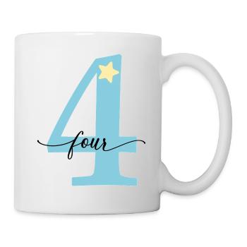4. Geburtstag Vier Jahre - Tasse - Weiß - Rechts