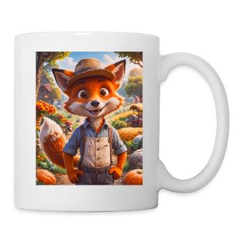 Animaux super mignons dans une ferme – renard roux - Mug blanc - blanc - Droite