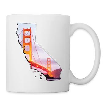 Golden Gate Bridge on the California map - Mug - white - Right